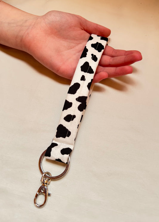 Handmade Cow Print Wristlet