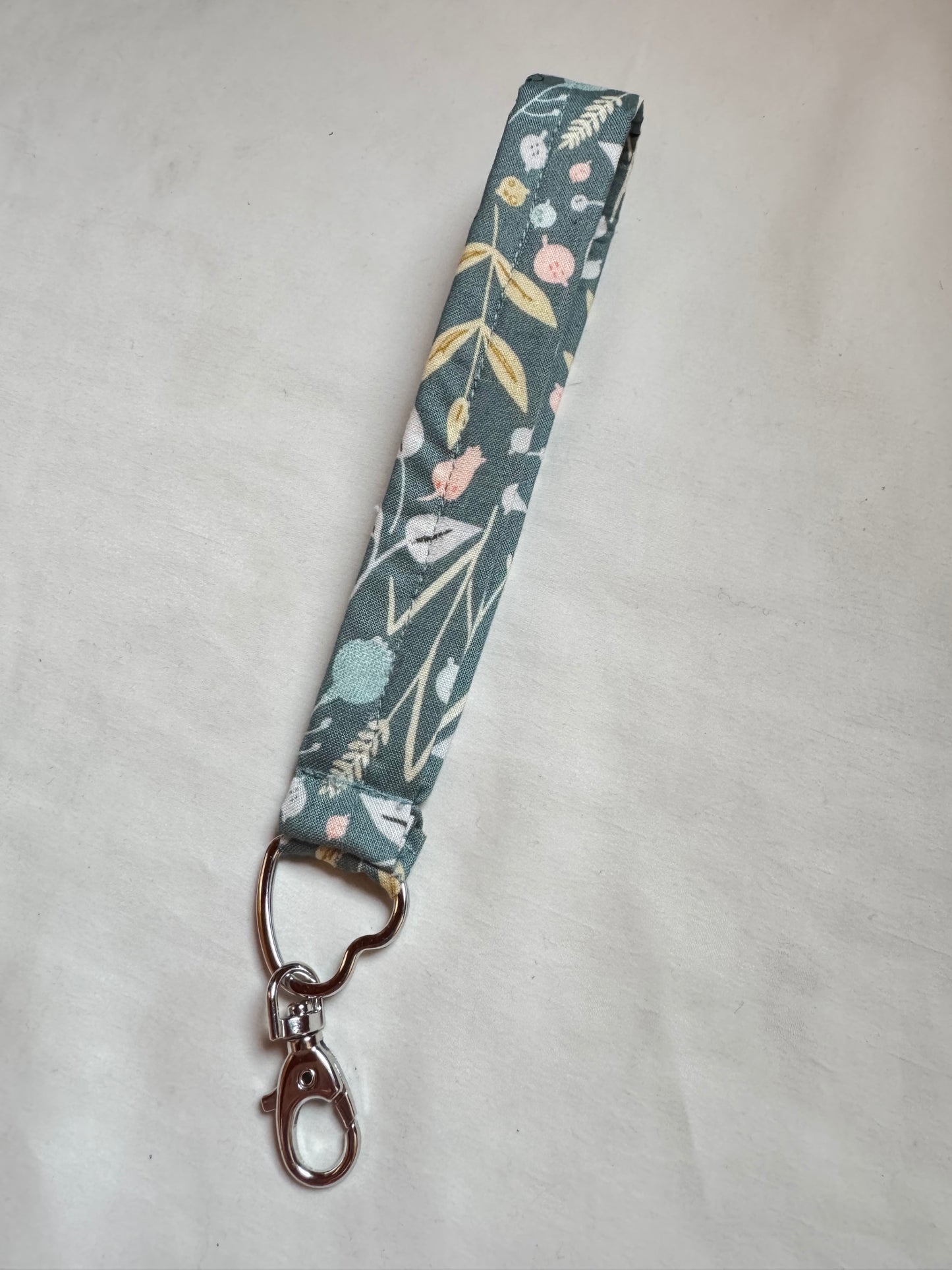Handmade Teal Floral Wristlet