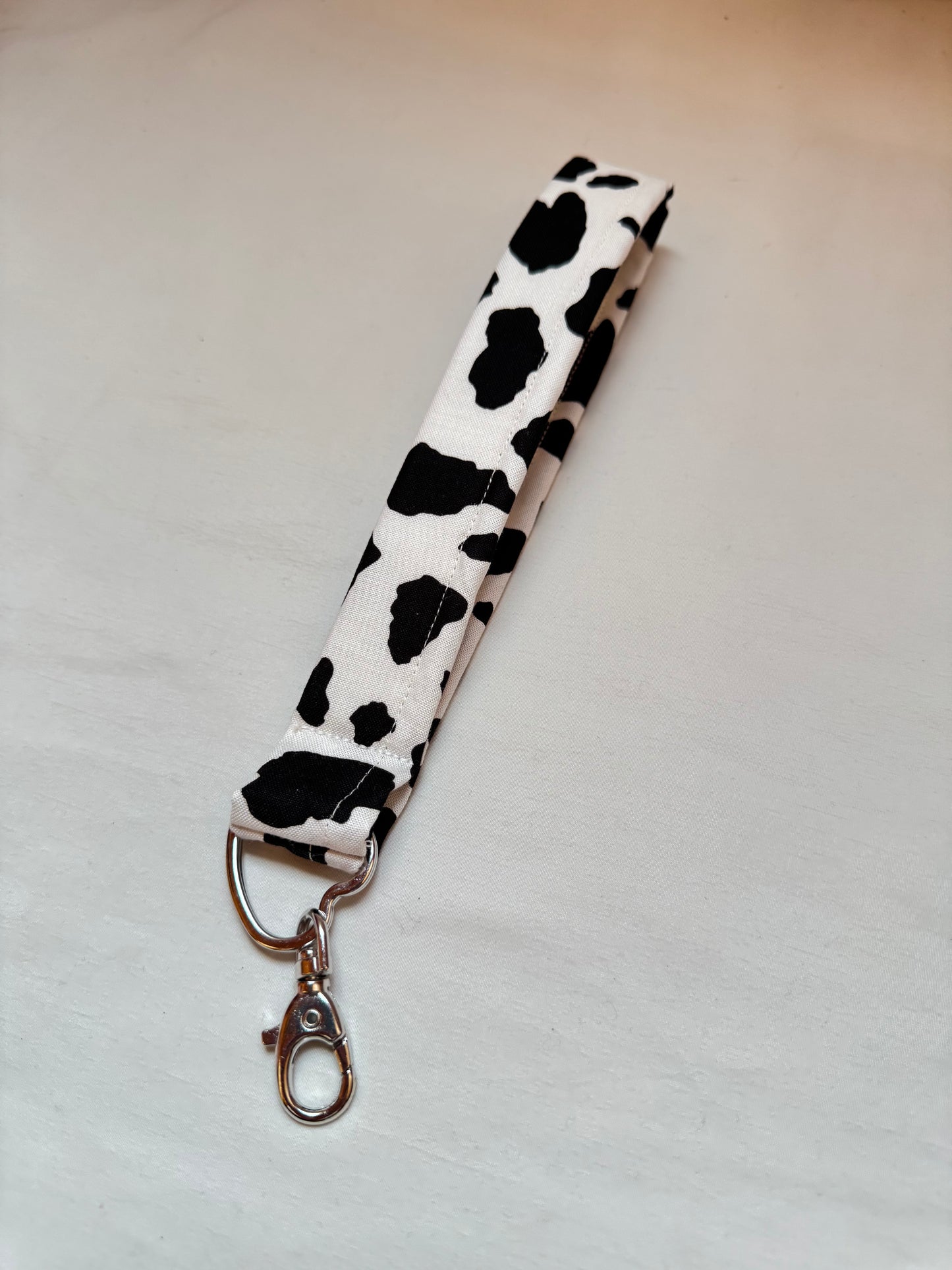 Handmade Cow Print Wristlet